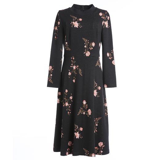 乔万尼羊毛针织连衣裙秋装女印花显瘦气质长袖打底裙EN3E375 商品图4