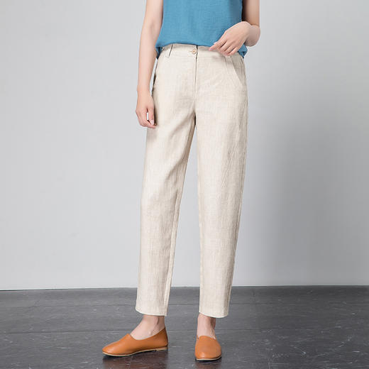 hr1802亚麻女裤九分韩版宽松休闲裤花苞裤限量