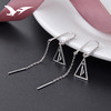 YJ-YJ001244三角形韩国气质微镶锆石镂空耳线耳环 商品缩略图1