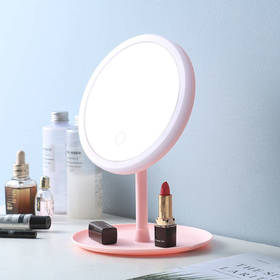 镜子化妆镜带灯LED补光 台式欧式大号学生少女宿舍桌面梳妆公主镜