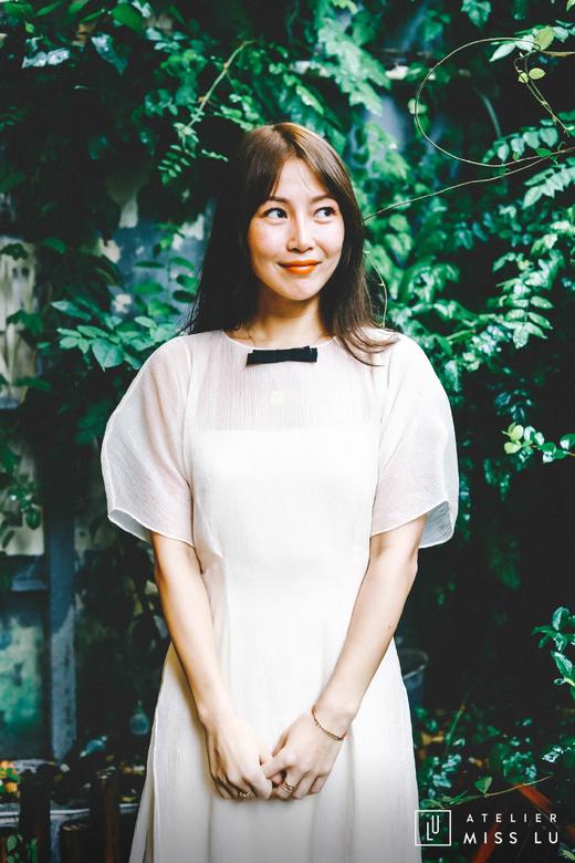 AtelierMissLu / Shirley-奶绵白薄纱吊带两件式连身裙 商品图4