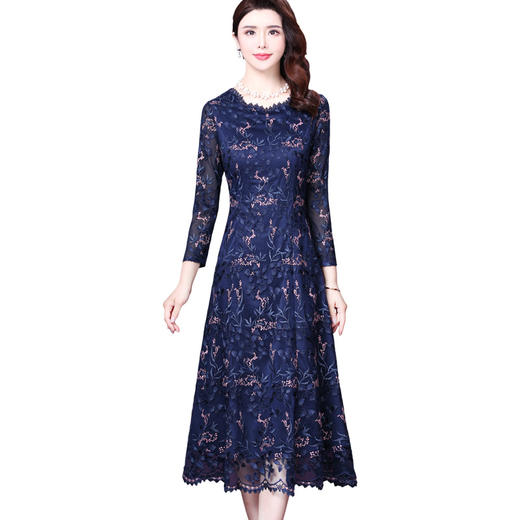 WXY-6159秋季新款洋气绣花网纱连衣裙 商品图4