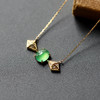 高冰种阳绿翡翠蛋面锁骨链18k黄金钻石镶嵌 商品缩略图1