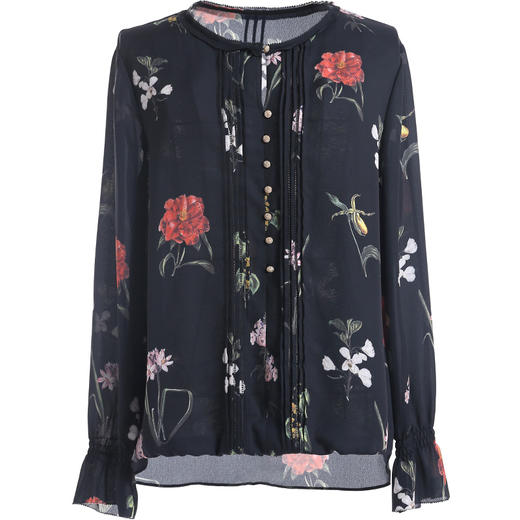 乔万尼衬衫女春秋装潮小衫复古港味印花宽松直筒长袖上衣EN3C352 商品图4