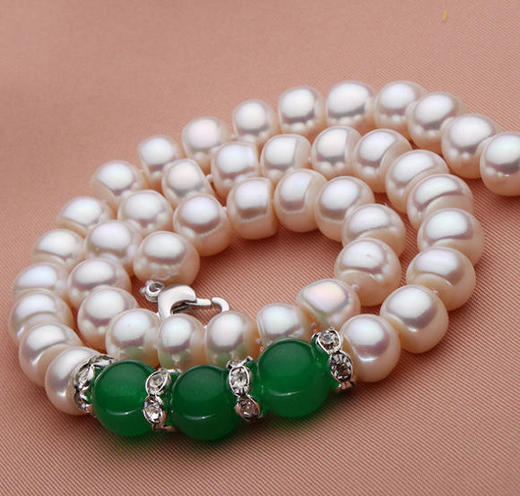 母亲节送妈妈饰品礼物天然淡水珍珠项链玛瑙有机结合珍珠项链