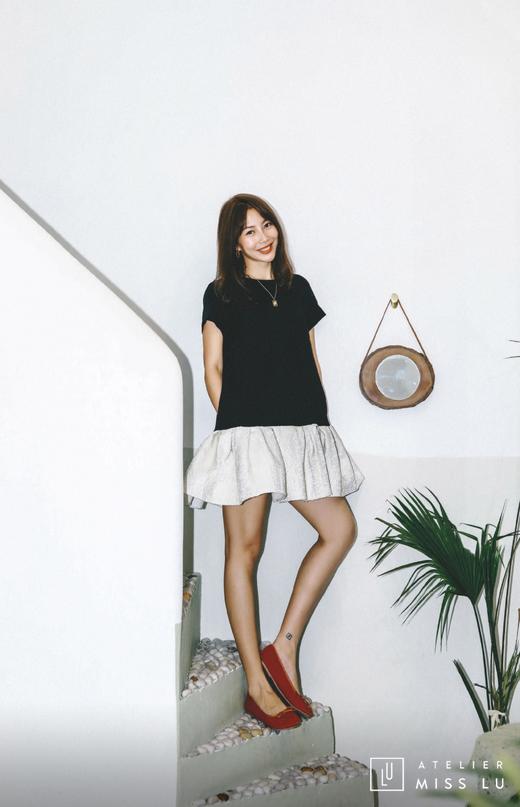 AtelierMissLu / Nicole-黑拼白蓬蓬下摆连身裙 商品图2