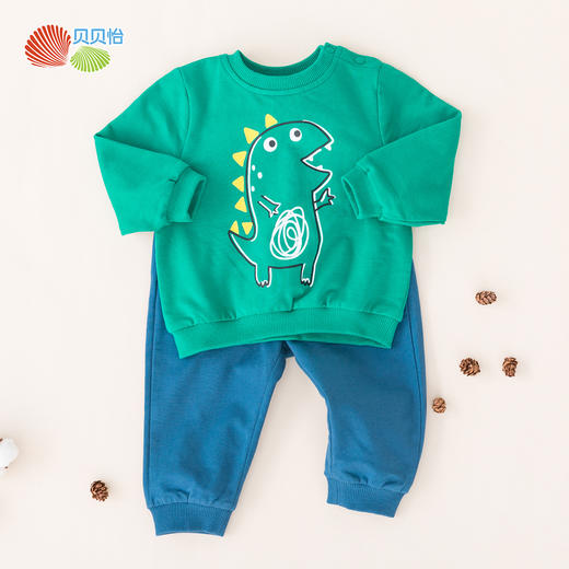 贝贝怡男童卫衣套装秋装新款休闲套头衫纯棉长袖儿童打底衫潮 商品图0