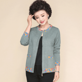 QY-66554夏季新款中老年时尚针织开衫外套