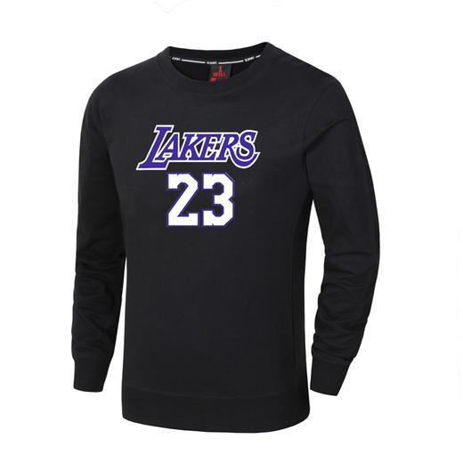 篮球长袖 男士T恤外套圆领套头潮运动服饰打底衫 商品图3