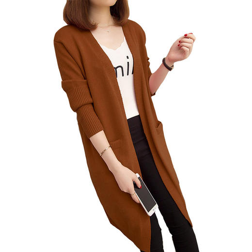 【特价款】LY-AY-007秋季新款韩版毛衣女纯色宽松口袋针织开衫 商品图4
