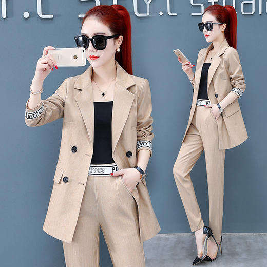 DF-8153秋季新款韩版时尚休闲西装套装 商品图2