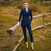 IWY/深蓝色长袖西装长裤套装CP9306 商品缩略图2