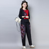 CYY-秋季长袖盘扣印花复古宽松阔腿裤两件套 商品缩略图4