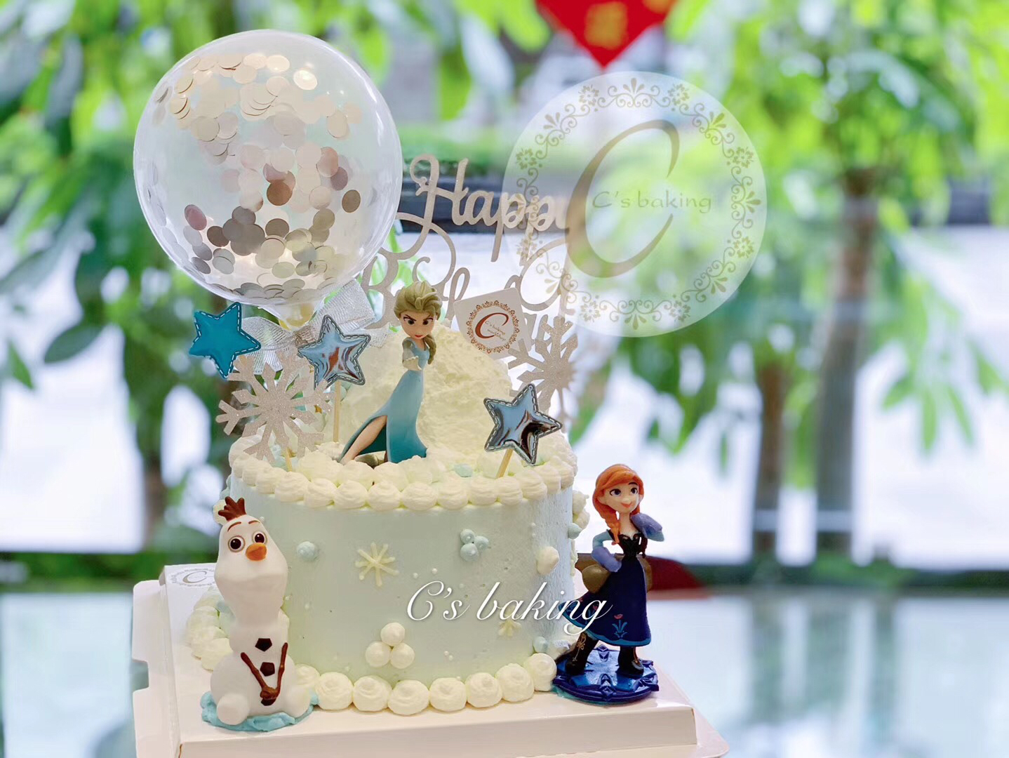 迪士尼 冰雪奇缘 艾莎ELSA场景A款 忌廉蛋糕（默认自提，收费配送请联系客服）