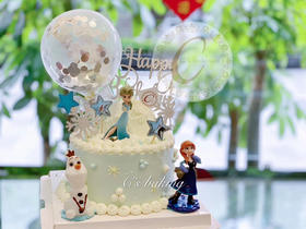 迪士尼 冰雪奇缘 艾莎ELSA场景A款 忌廉蛋糕（默认自提，收费配送请联系客服）