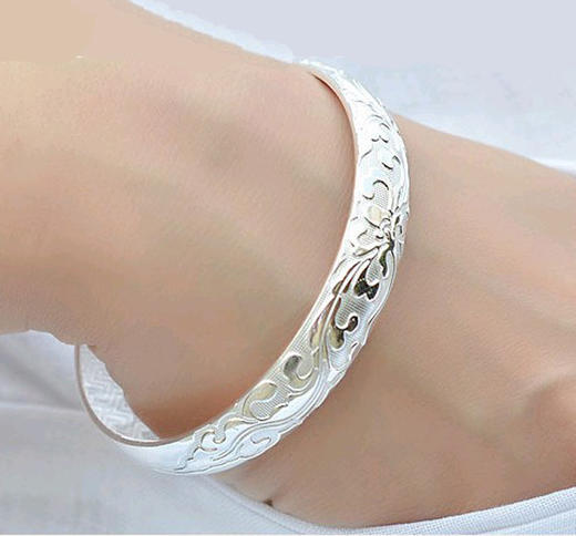 LY-7067纯银开口手999足银26克手镯TZW 商品图1