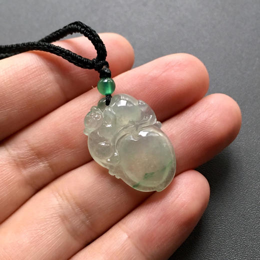 冰种飘阳绿翡翠金猴捧寿 商品图5