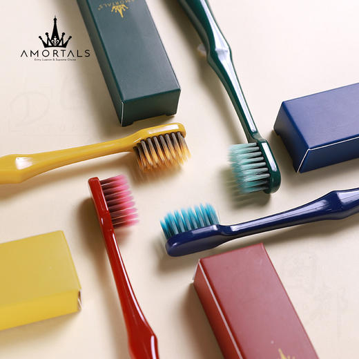 【买2包邮】韩国AMORTALS尔木萄情侣牙刷软毛细宽头成人家用牙缝刷竹炭两只装 商品图6