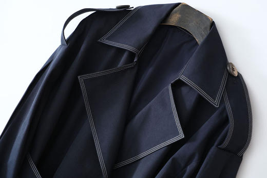 CS-T-YL-97033新款英伦风经典高端气质双排扣腰带中长款风衣TZW 商品图3