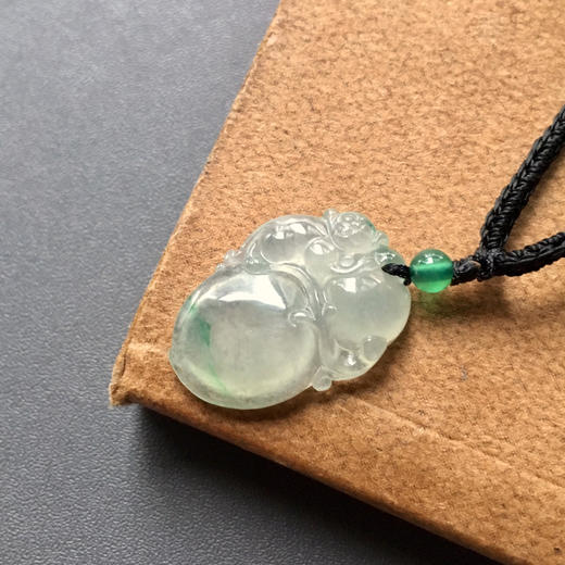 冰种飘阳绿翡翠金猴捧寿 商品图2