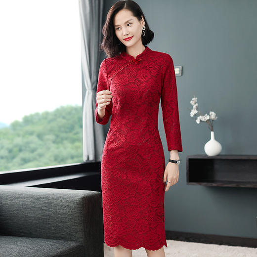 SMJR-8196299婚庆妈妈旗袍连衣裙 商品图0