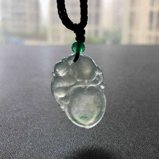 冰种飘阳绿翡翠金猴捧寿 商品图7