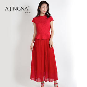 【福利款不退换】AJINGNA长款网纱百褶裙婚庆新娘连衣裙19QLQ3181