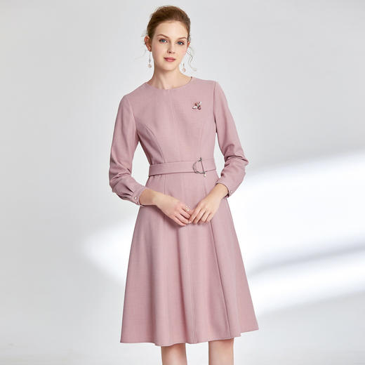 EITIE爱特爱女装秋季新款高端名媛小香风长袖甜美收腰连衣裙D1907305 商品图4