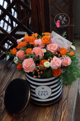 【教师节花礼】大号抱抱桶 150（红、橙、紫三种色系）