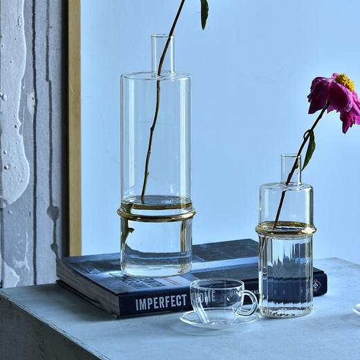 碧轩创意设计师北欧小口玻璃花瓶轻奢摆件干花插花欧式客厅现代简约 商品图2