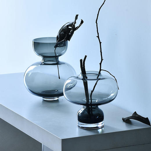 碧轩 轻奢美式创意透明玻璃花瓶北欧摆件客厅餐桌插花样板间酒店装饰品 商品图2