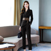 WZNH-WH91339韩版时尚秋季新款气质通勤不规则小西装直筒裤两件套 商品缩略图3