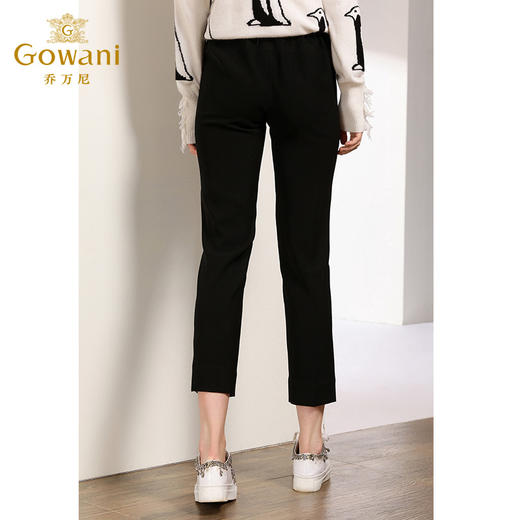 乔万尼春秋装时尚黑色宽松显高垂感遮肉哈伦休闲长裤子女EN3F347 商品图2