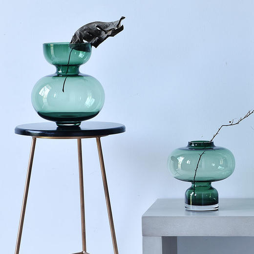 碧轩 轻奢美式创意透明玻璃花瓶北欧摆件客厅餐桌插花样板间酒店装饰品 商品图1