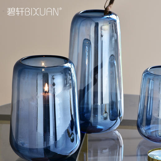 碧轩 现代轻奢透明玻璃花瓶摆件 家居装饰品摆设客厅餐厅插花器 商品图3