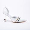 lost in echo双条带中空高跟单鞋 白色时尚尖头双球跟女鞋 商品缩略图2