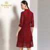 乔万尼秋装蕾丝修身绣花红装宴会礼服七分袖连衣裙女中长EN3E370 商品缩略图1