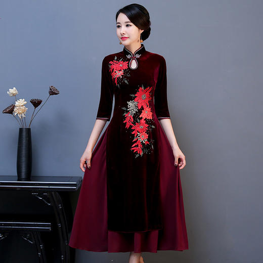 QQ-9233原创春季新款中国风刺绣旗袍 商品图1