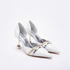lost in echo双条带中空高跟单鞋 白色时尚尖头双球跟女鞋 商品缩略图1