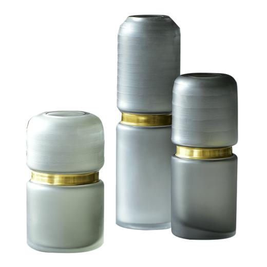 碧轩欧式简约时尚金属玻璃花瓶创意插花干花家居摆件客厅桌面电视柜 商品图4