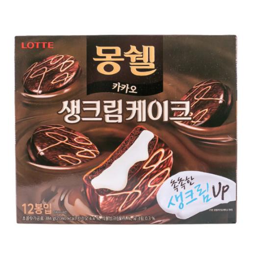 乐天 梦雪儿奶油夹心巧克力蛋糕408g 롯데 몽쉘카카오생크림 케이크408g 商品图1