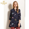 乔万尼秋装衬衫宽松套头气质印花七分袖上衣女中长款春EN3C383 商品缩略图1