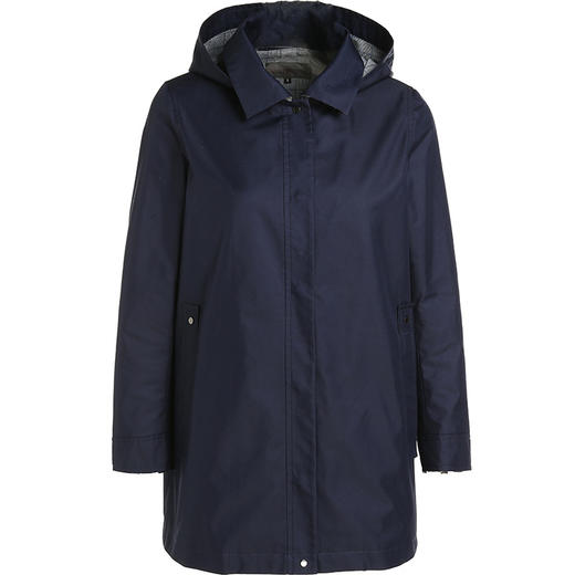 乔万尼秋装简约纯色通勤宽松直筒连帽风衣短外套春秋EN3B356 商品图3