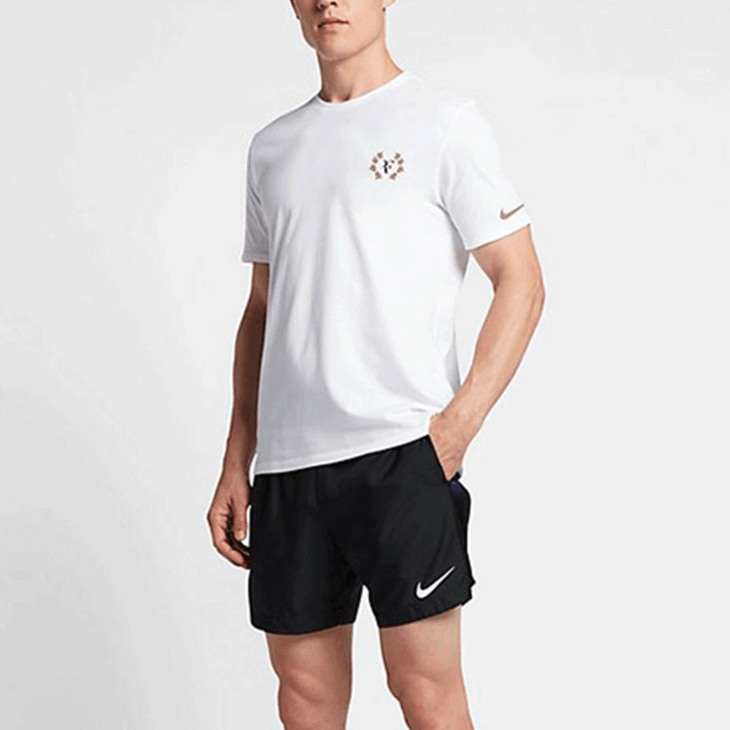 耐克nike网球服费德勒17年新款温网19大满贯纪念版t恤aq7383100白色