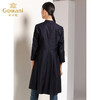 乔万尼秋季气质修身收腰单排扣伞摆X型风衣外套女中长款EN3A339 商品缩略图3