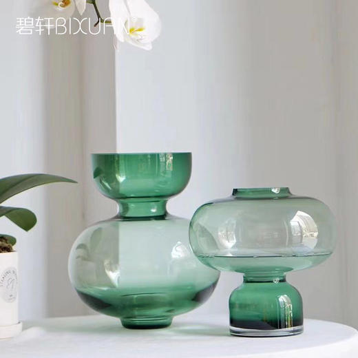 碧轩轻奢创意透明玻璃花瓶摆件 现代简约家居客厅样板房软装饰品摆设 商品图3