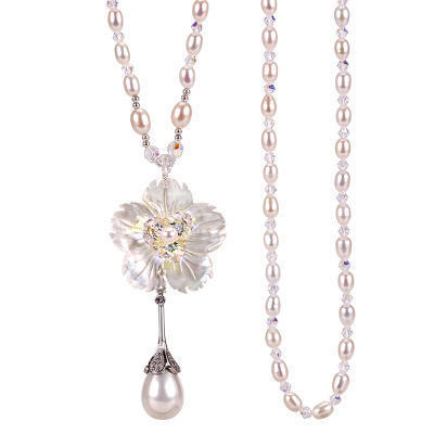 优雅贝壳花珍珠毛衣链长款秋冬百搭 商品图2