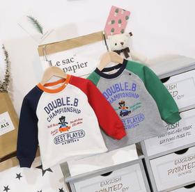 【童装】.秋款男童上衣卡通刺绣字母印花童装