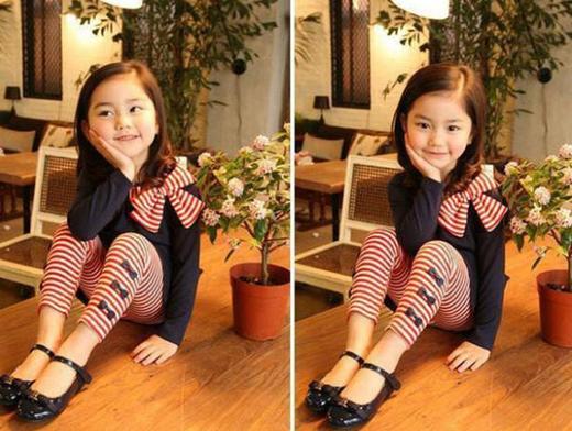 【童装】.女童长袖间条裤套装 商品图2