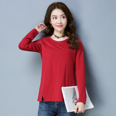 CQ  LYSX9326  气质时尚舒适T恤圆领长袖宽松2019年秋季简约休闲 商品图1